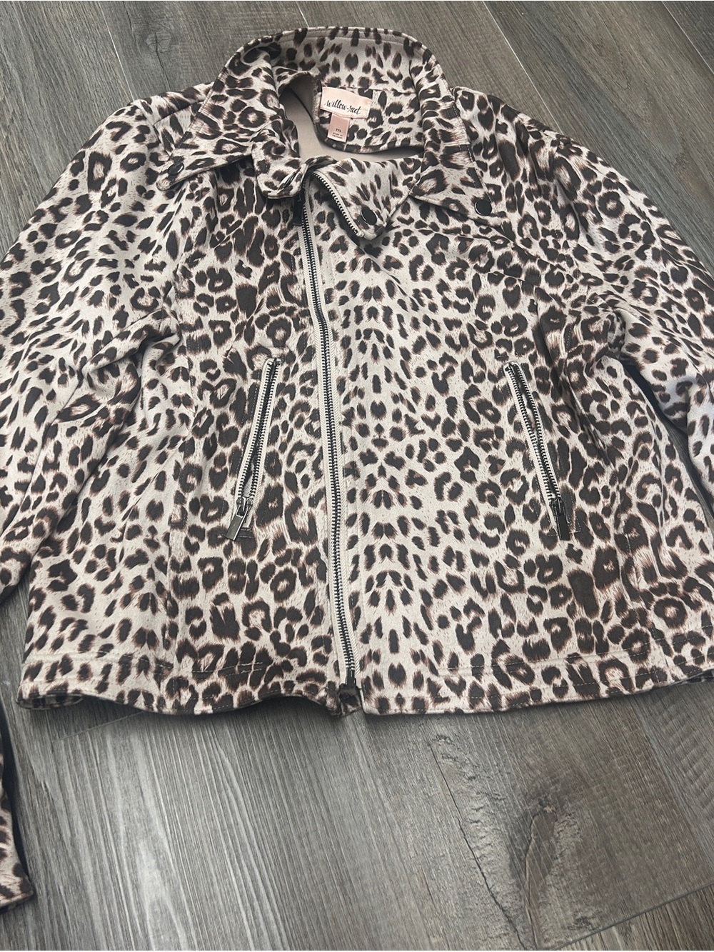 Animal Print Zip-up womens Jacket - Brown/Black